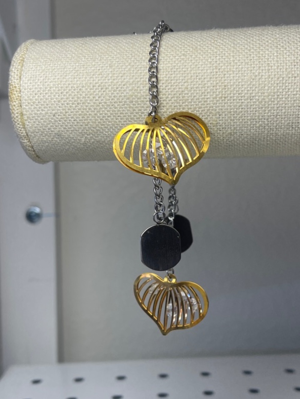 Gold Heart Drop Pendant bracelet for Women